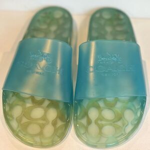 Coach Ulyssa Jelly Pool Blue Slide Sandals -Women's Size 7.5-8